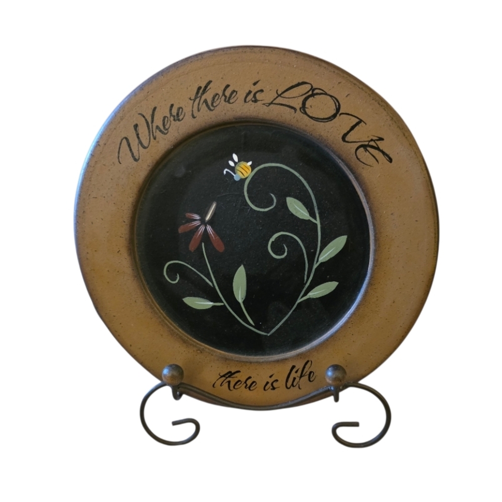 The Hearthside Collection Decorative 10" Plate with Floral Design Handpainted